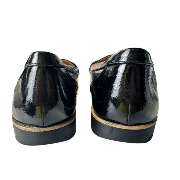 Aetrex True Comfort Black Faux Patent Leather Penny Loafers Sz 9M Quiet Luxury - Picture 6 of 10